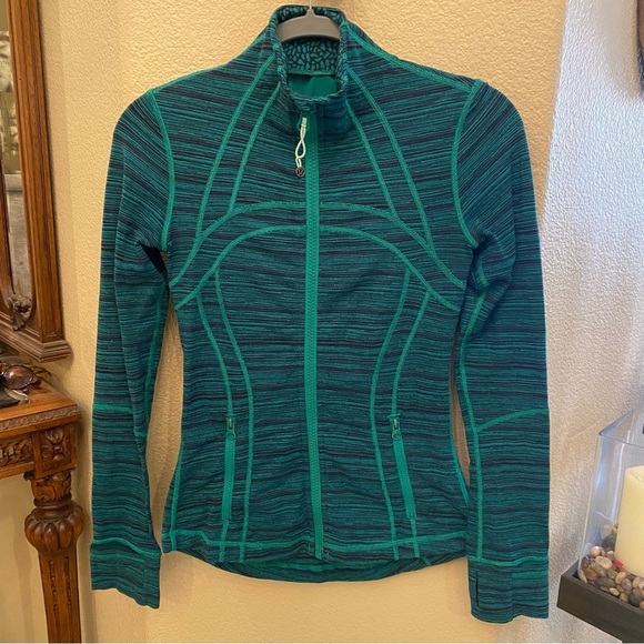 LULULEMON Women Define Green Black Patterned Zipped Athletic Jacket Size 4 - Picture 1 of 8